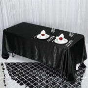 72" x 120" Satin Rectangular Tablecloth - Black TAB_STN_72120_BLK