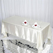 72" x 120" Satin Rectangular Tablecloth - Ivory TAB_STN_72120_IVR