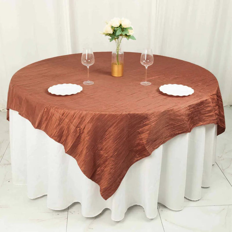 72" x 72" Accordion Crinkled Taffeta Square Table Overlay