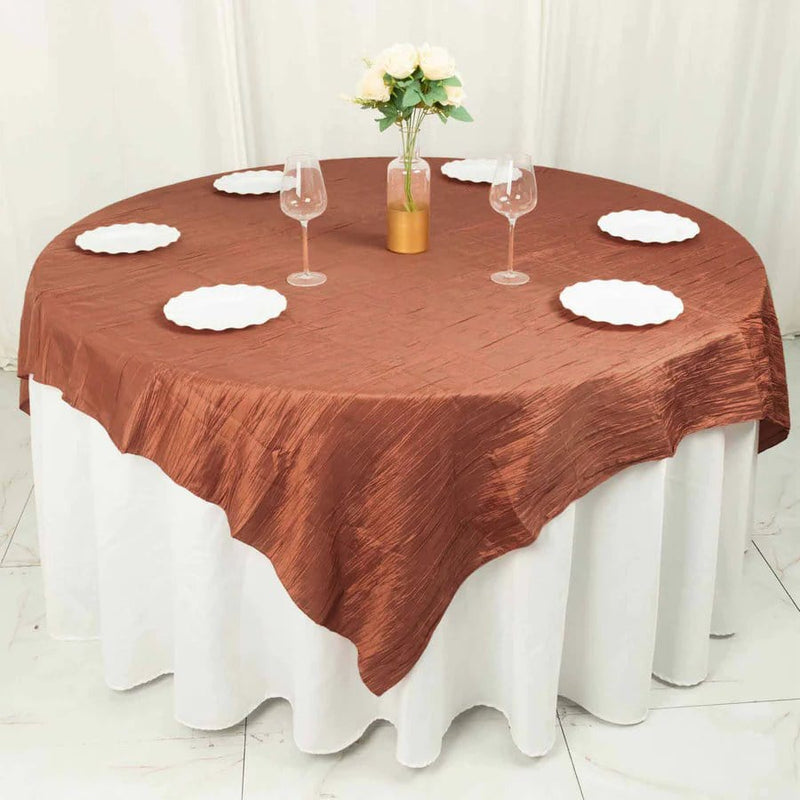 72" x 72" Accordion Crinkled Taffeta Square Table Overlay