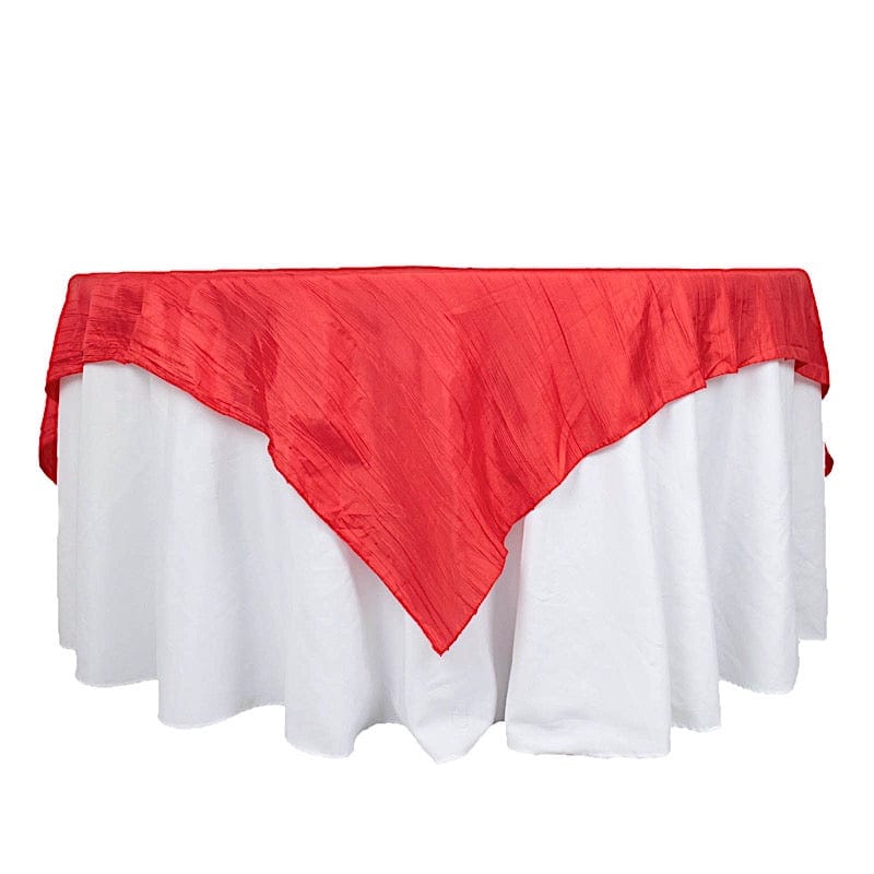 72" x 72" Accordion Crinkled Taffeta Square Table Overlay