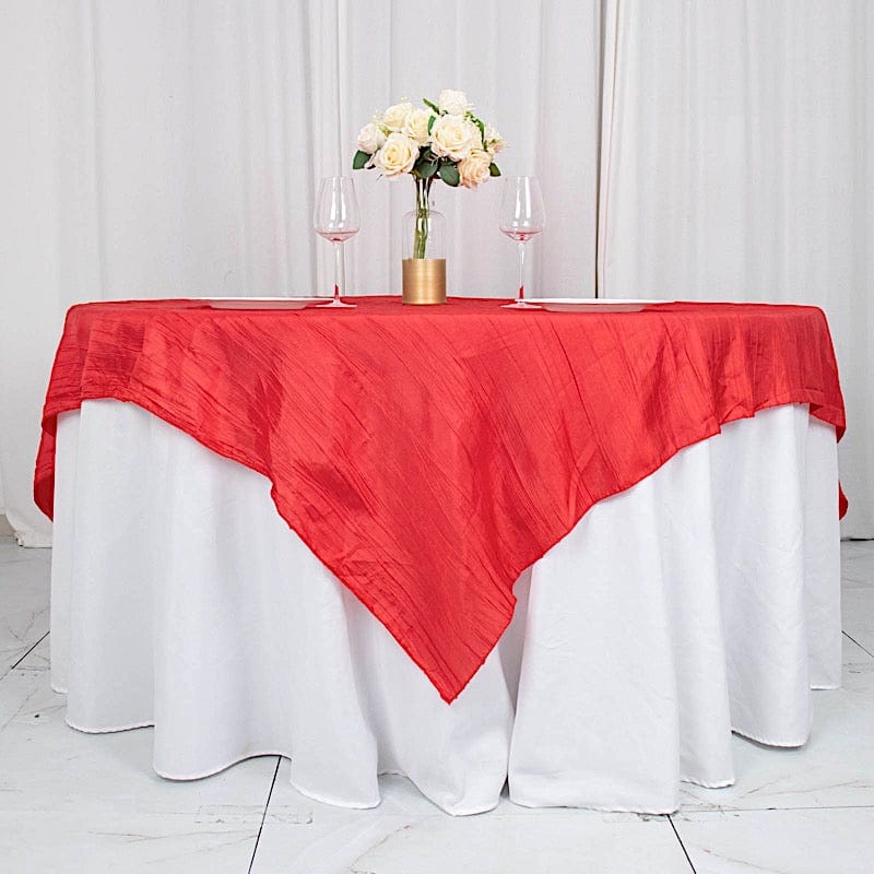 72" x 72" Accordion Crinkled Taffeta Square Table Overlay