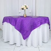 72" x 72" Accordion Crinkled Taffeta Square Table Overlay