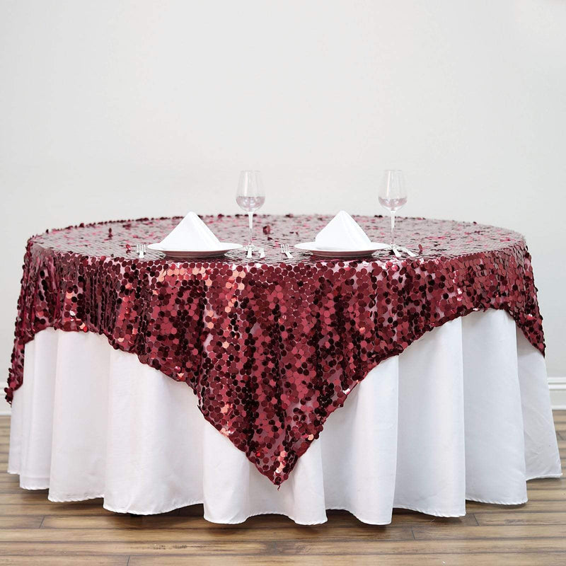 72" x 72" Big Payette Sequined Table Overlay