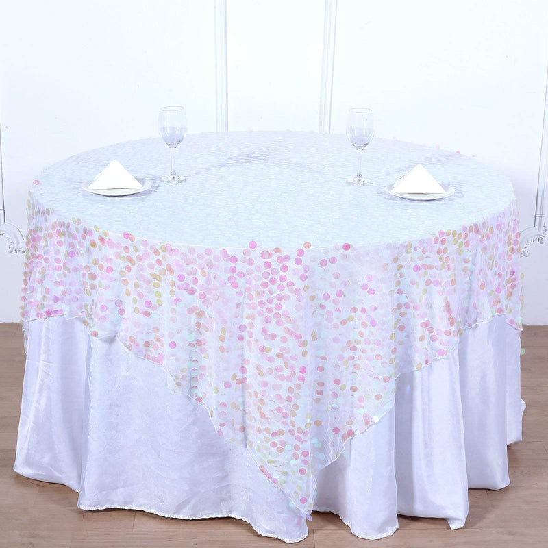 72" x 72" Big Payette Sequined Table Overlay