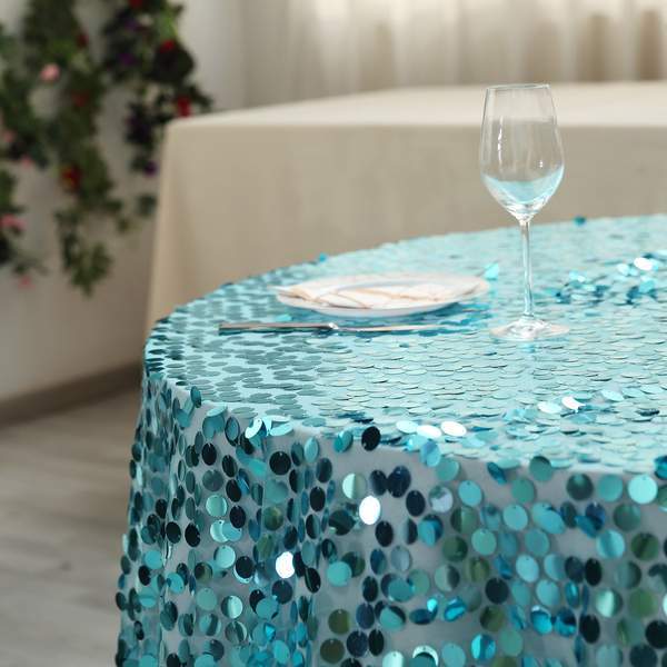 72" x 72" Big Payette Sequined Table Overlay