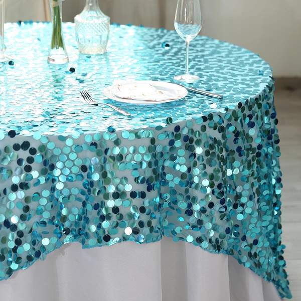 72" x 72" Big Payette Sequined Table Overlay