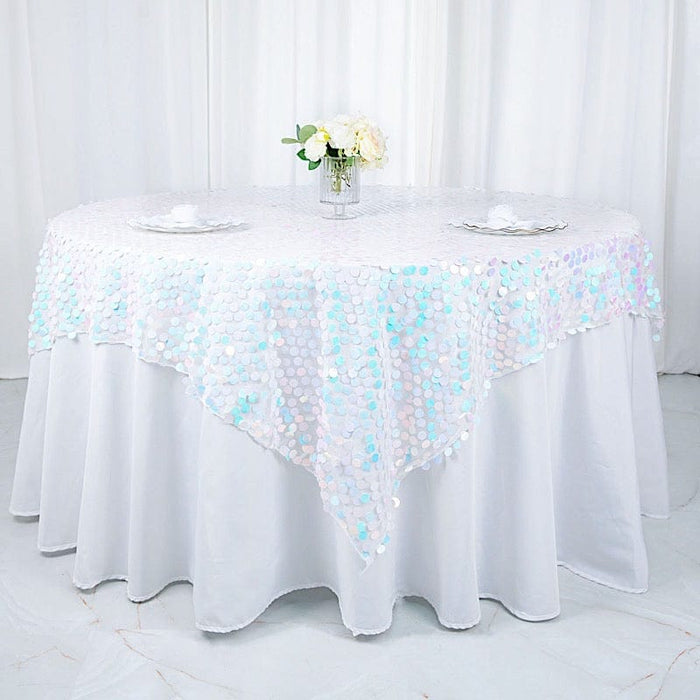 72" x 72" Big Payette Sequined Table Overlay LAY72_71_ABWB