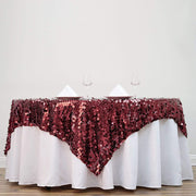 72" x 72" Big Payette Sequined Table Overlay LAY72_71_BURG