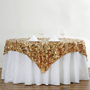 72" x 72" Big Payette Sequined Table Overlay LAY72_71_GOLD