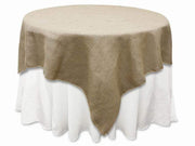 72" x 72" Burlap Table Overlay - Natural LAY72_JUTE_NAT