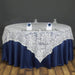 72" x 72" Lace with Large Flowers Table Overlay LAY72_12_IVR