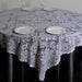 72" x 72" Lace with Large Flowers Table Overlay LAY72_12_WHT