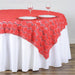 72" x 72" Satin Ribbon Flowers on Lace Table Overlay LAY72_31_032