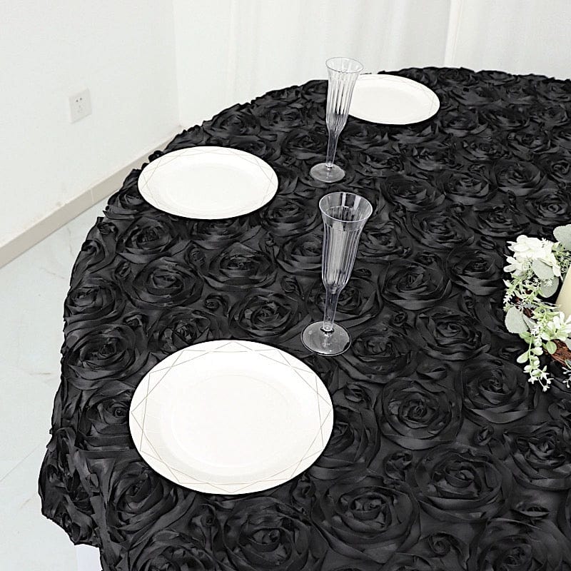 72" x 72" Satin Ribbon Roses Table Overlay