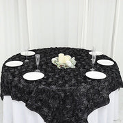 72" x 72" Satin Ribbon Roses Table Overlay