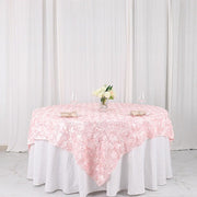 72" x 72" Satin Ribbon Roses Table Overlay