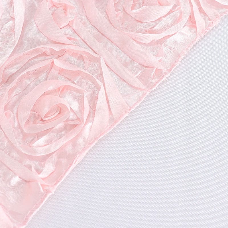 72" x 72" Satin Ribbon Roses Table Overlay