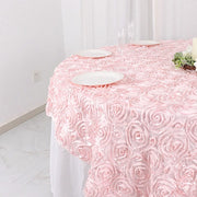 72" x 72" Satin Ribbon Roses Table Overlay