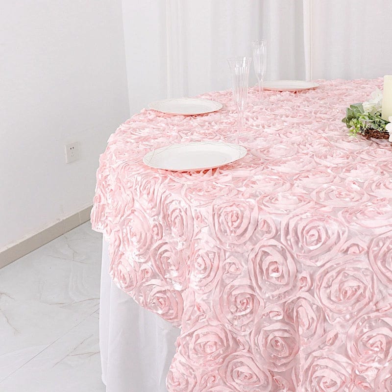 72" x 72" Satin Ribbon Roses Table Overlay
