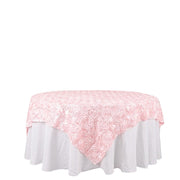 72" x 72" Satin Ribbon Roses Table Overlay