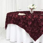 72" x 72" Satin Ribbon Roses Table Overlay