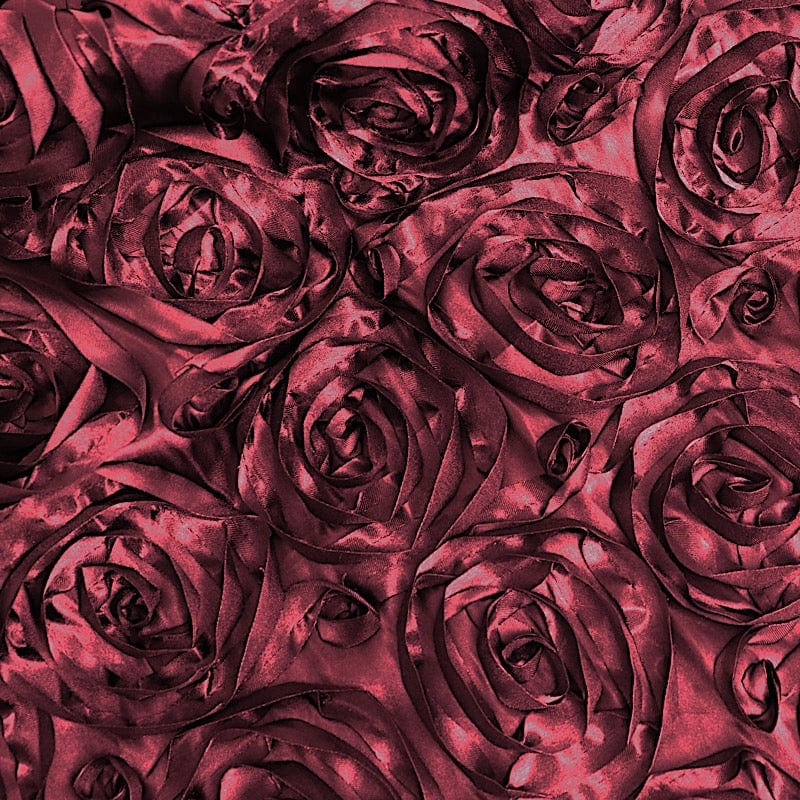 72" x 72" Satin Ribbon Roses Table Overlay