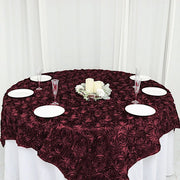 72" x 72" Satin Ribbon Roses Table Overlay