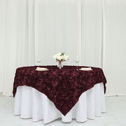 72" x 72" Satin Ribbon Roses Table Overlay