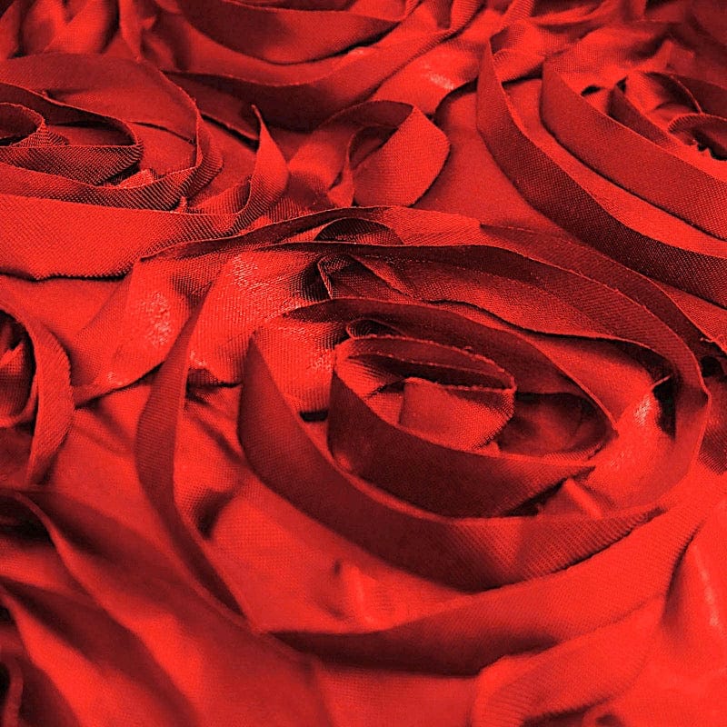 72" x 72" Satin Ribbon Roses Table Overlay