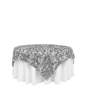72" x 72" Satin Ribbon Roses Table Overlay