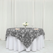 72" x 72" Satin Ribbon Roses Table Overlay