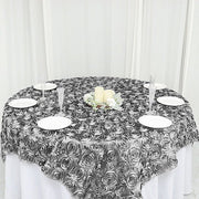 72" x 72" Satin Ribbon Roses Table Overlay