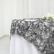 72" x 72" Satin Ribbon Roses Table Overlay