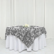 72" x 72" Satin Ribbon Roses Table Overlay