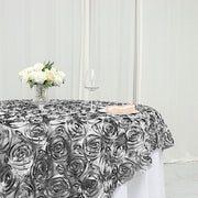 72" x 72" Satin Ribbon Roses Table Overlay