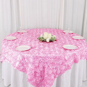 72" x 72" Satin Ribbon Roses Table Overlay