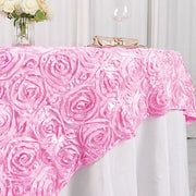 72" x 72" Satin Ribbon Roses Table Overlay