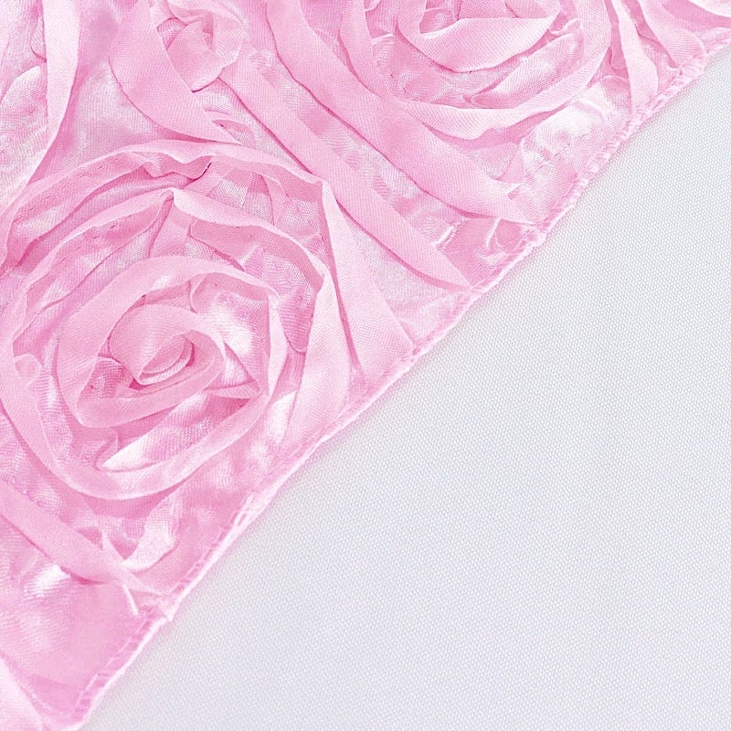 72" x 72" Satin Ribbon Roses Table Overlay