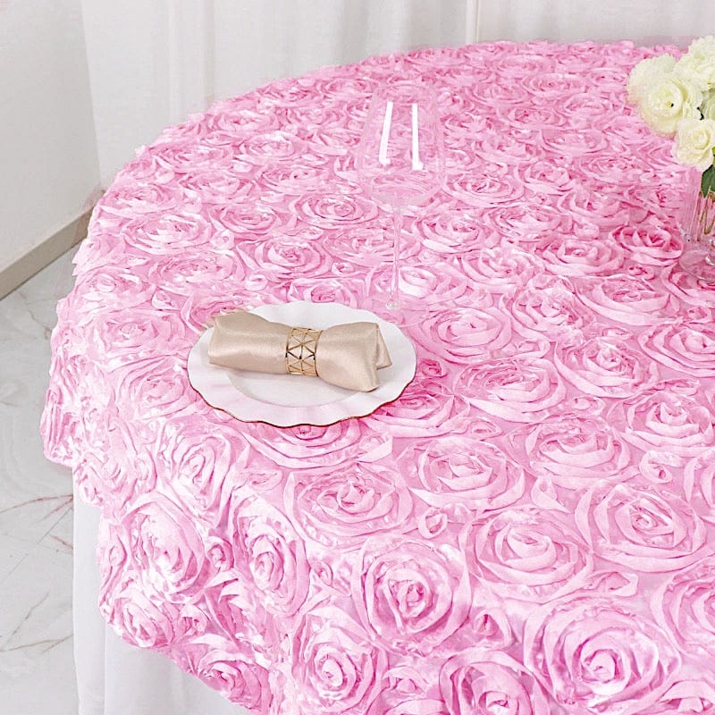 72" x 72" Satin Ribbon Roses Table Overlay
