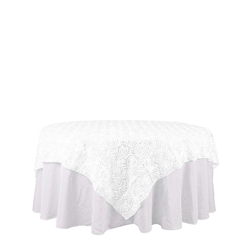 72" x 72" Satin Ribbon Roses Table Overlay