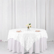 72" x 72" Satin Ribbon Roses Table Overlay