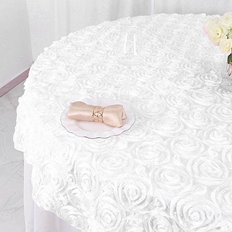 72" x 72" Satin Ribbon Roses Table Overlay