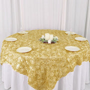 72" x 72" Satin Ribbon Roses Table Overlay