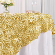 72" x 72" Satin Ribbon Roses Table Overlay