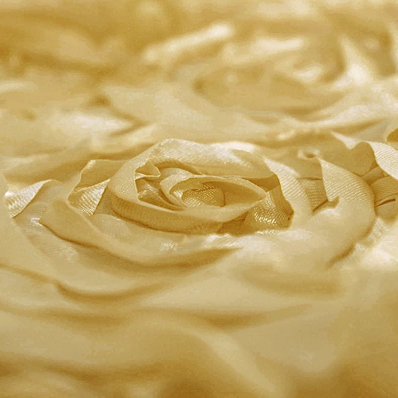 72" x 72" Satin Ribbon Roses Table Overlay
