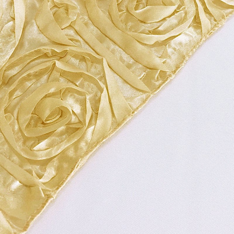 72" x 72" Satin Ribbon Roses Table Overlay