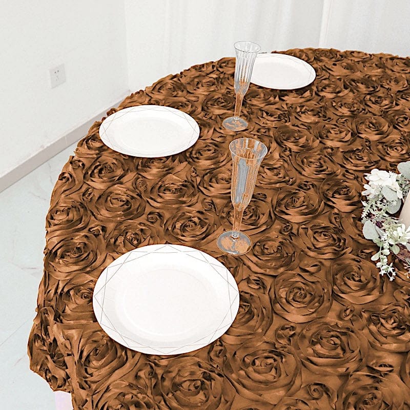 72" x 72" Satin Ribbon Roses Table Overlay
