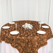 72" x 72" Satin Ribbon Roses Table Overlay
