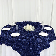 72" x 72" Satin Ribbon Roses Table Overlay